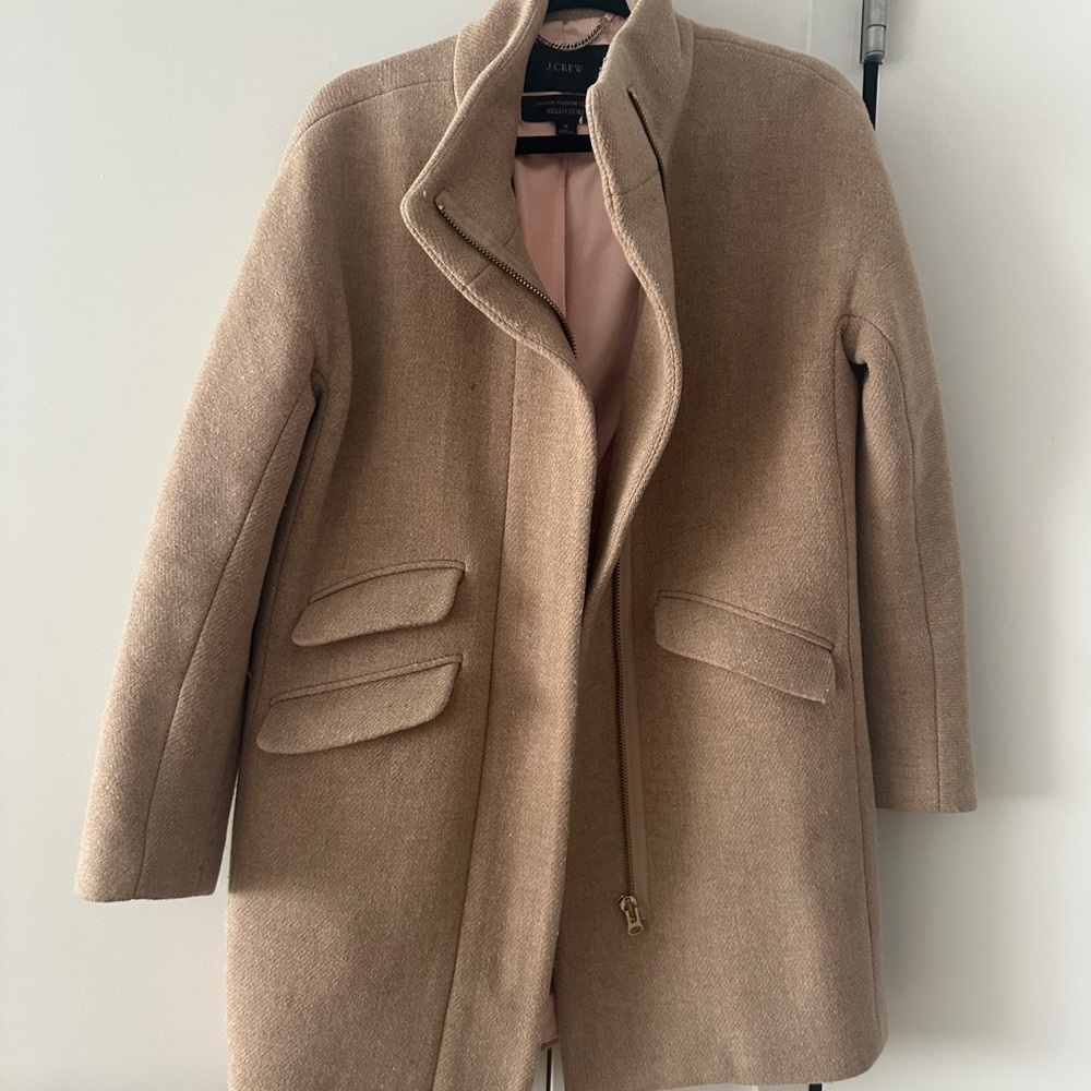 J Crew Cocoon Coat in Italian Wool, Sandstone